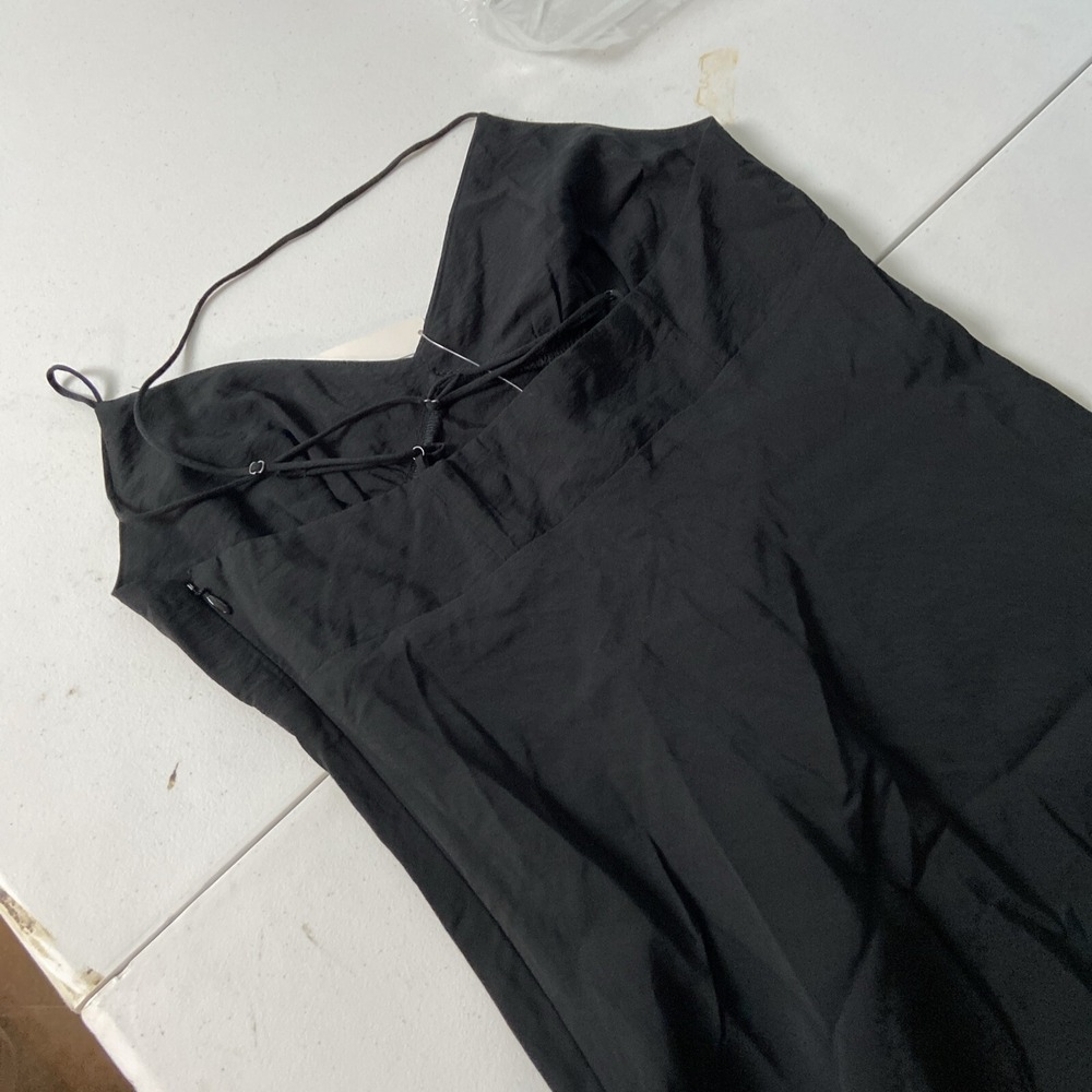 Madewell women's Layton Midi Slip Dress Size 2 Black NK419 - Picture 5 of 6